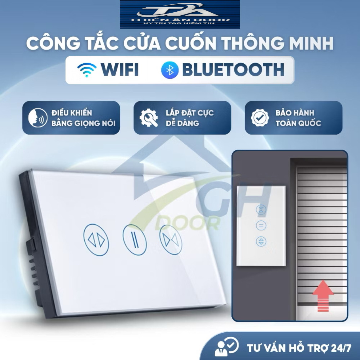 Điều khiển cửa cuốn bằng điện thoại